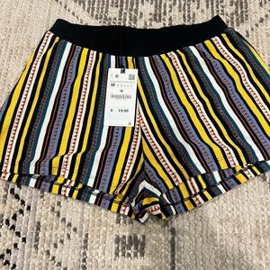 Zara Multicolor Striped High Waist Shorts